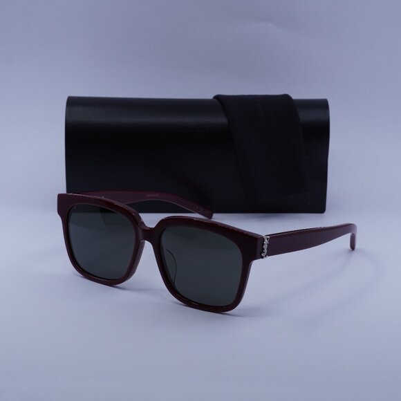 Saint Laurent SLM40/F 007 Square Sunglasses - Burgundy/Grey main image 6